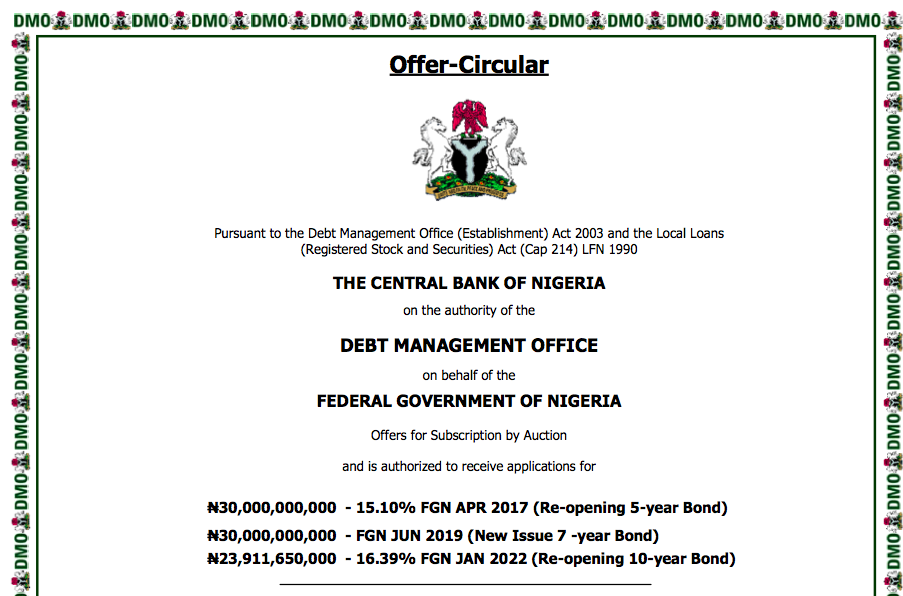 Nigerian Bonds Issuance