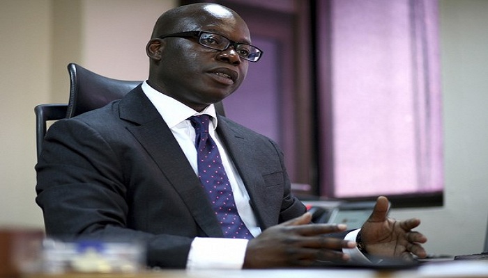 Oando Plc CEO Tinubu speaks during a Reuters interview in Lagos