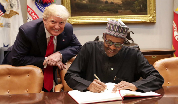 President Buhari and President Trump of the United States in Pictures together.