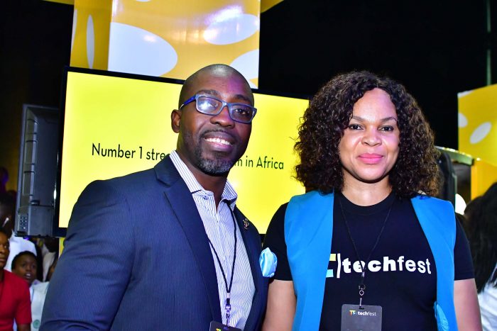 TUNJI ANDREWS WITH LYNDA SAINT NWAFOR, CHIEF ENTERPRISE BUSINESS OFFICER, MTN NIGERIA