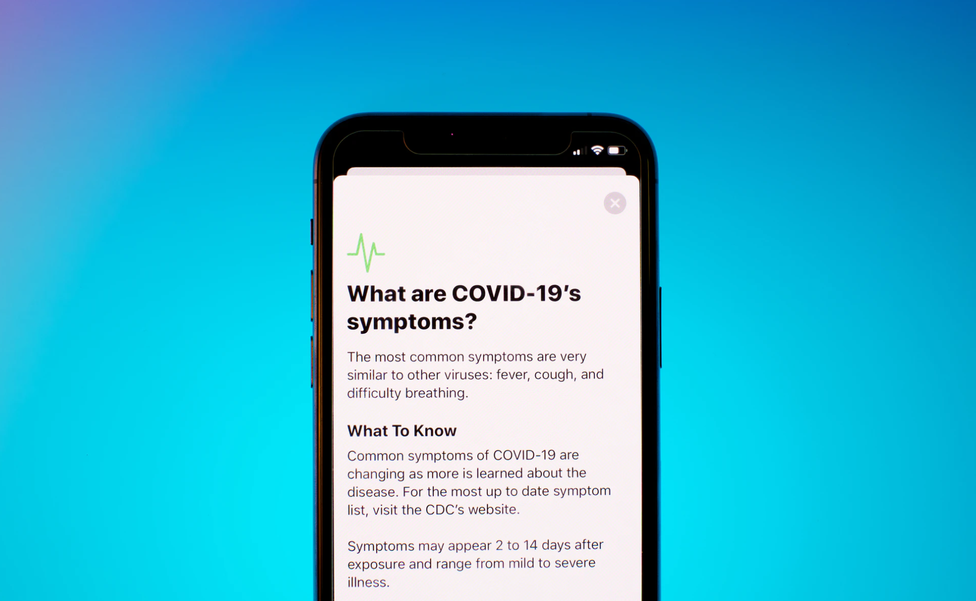 Covid 19 update symptops