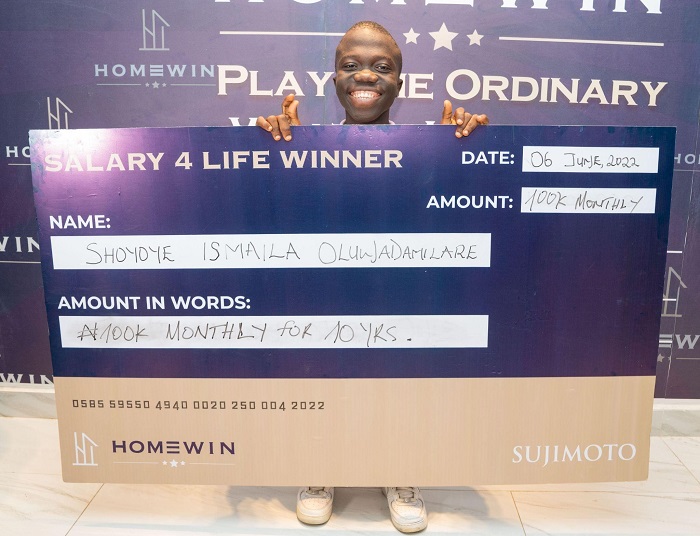 22-year-old Lagos State University student wins N12 million in Sujimoto’s Homewin Salary for Life