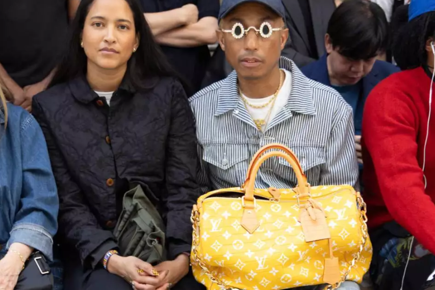 Pharrell shows off the new Louis Vuitton 'Millionaire' bag 😳 If you  dropped a milly on an LV bag, what you putting in here? #pharrell…