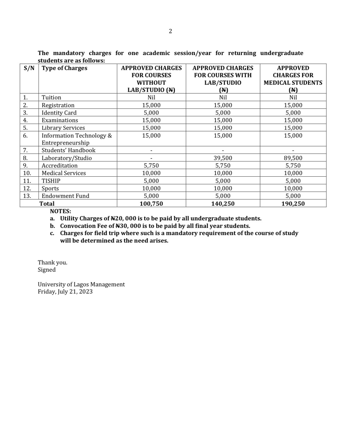 Tuition Tsunami: University of Lagos unleashes a 400% fee surge for ...