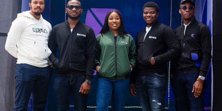 Uchenna Nnodim (Raven Bank CEO), Jude Okorharen (Raven Bank CMO), Chidinma Maduwesi (Raven Bank CFO), Great Onomor (Raven Bank Chairman), Micheal Ibitoye (Raven Bank CLO)