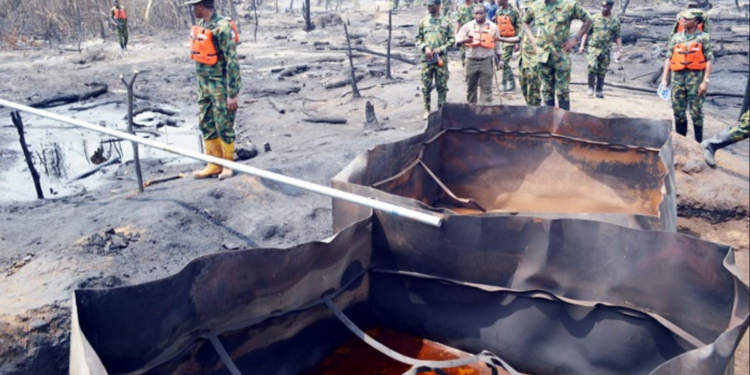 NSCDC jointly expose 12 illegal oil refining sites in Delta