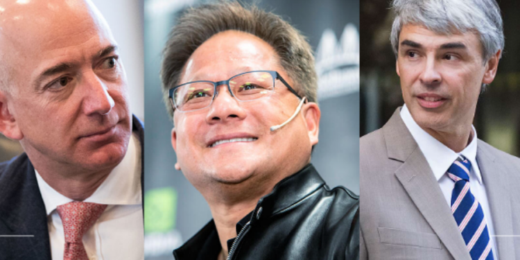 Jensen Huang, Jeff Bezos, Larry Page