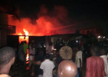 Fire explosion razed down 18 shops at Iju Ishaga, no casualties recorded 