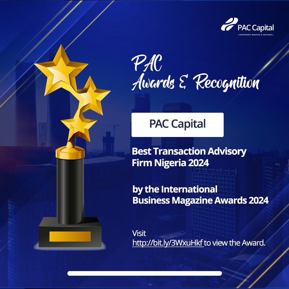 PAC Capital Limited recognized as the Best Transaction Advisory Firm Nigeria 2024
