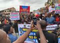 Mammoth crowd at Ojota, Lekki as son of former VP Atiku Abubakar joins protest against “Bad Governance” 