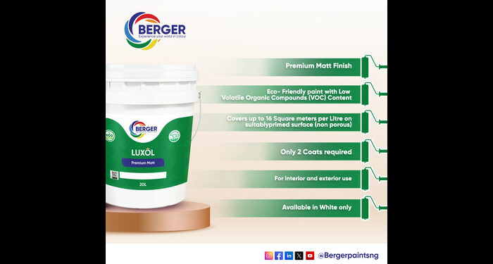 Berger Paints introduces Nigeria’s first eco-friendly Matt finish paint: Luxol premium Matt 