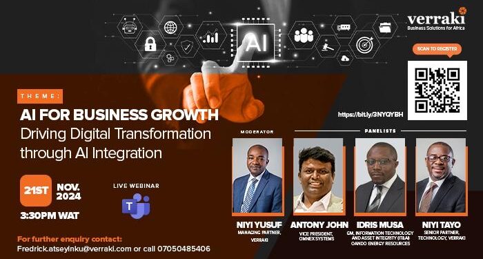 WEBINAR – AI for business growth: Driving digital transformation through AI Integration