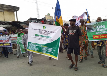 MOSOP, 31 other groups protest in Ogoni, threaten to shut down oil resumption process 