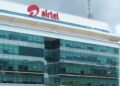 Illustration of a Building having the logo of Airtel Telecommunication Company
