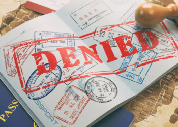 Illustration of a rejected visa document