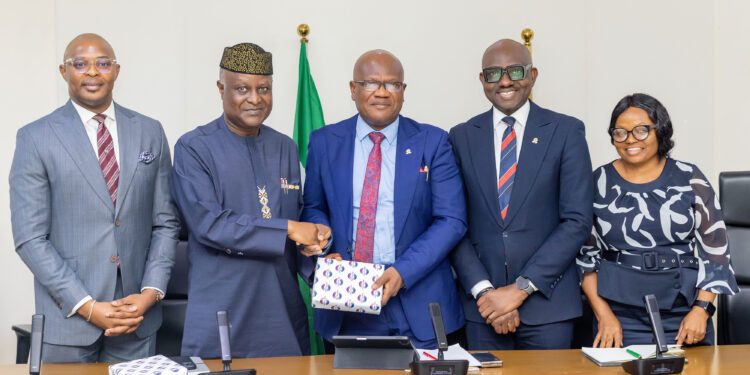 Association of Corporate and Marketing Professionals in Banks during a courtesy visit of ACAMB executives and BOT to the CIBN Chamber in Victoria Island, Lagos, on Tuesday