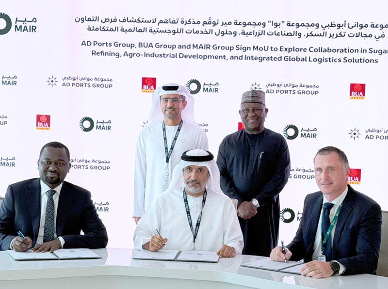 BUA Group, AD Ports Group and MAIR Group sign MoU to explore collaboration in sugar refining, Agro-Industrial development, and integrated global logistics solutions