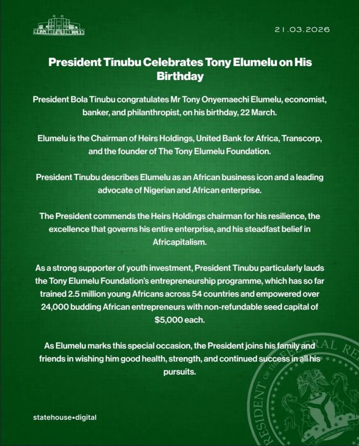 Tony Elumelu birthday writeup