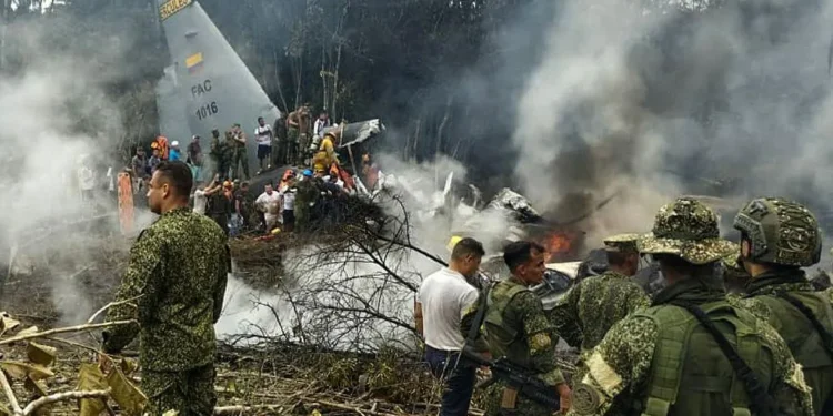 Colombia air force plane crash kills at least 66 near Puerto Leguízamo 
