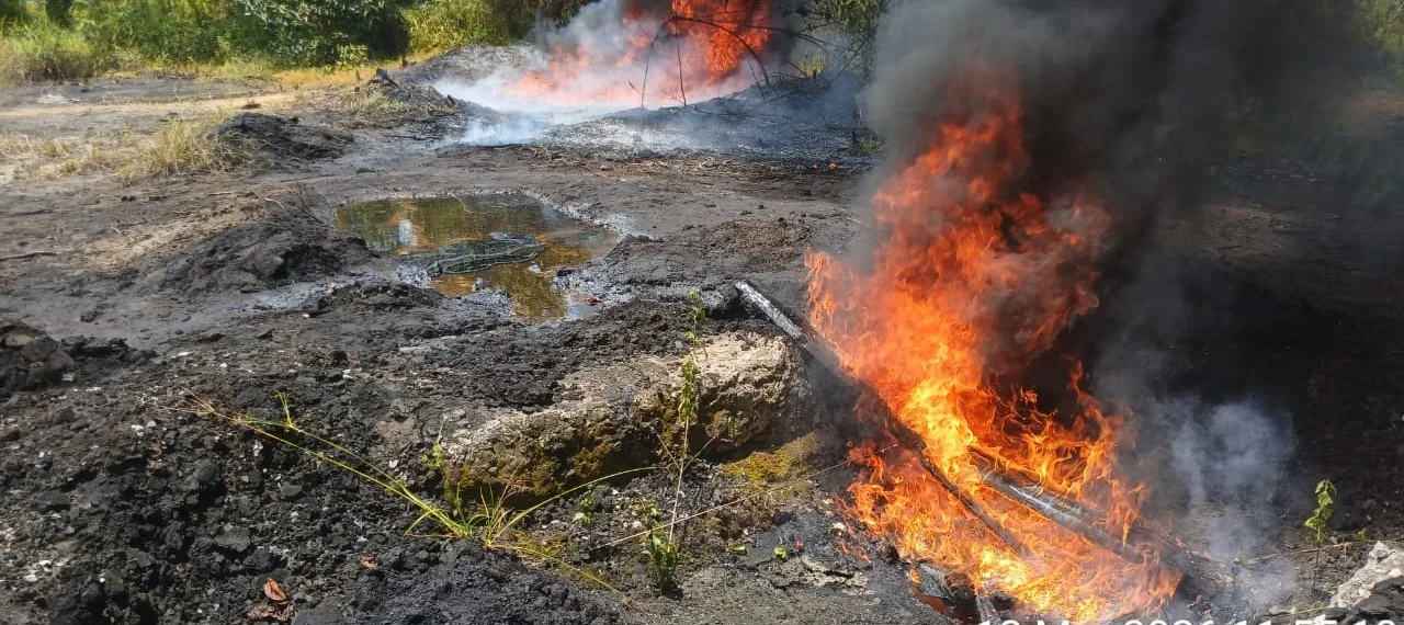Navy destroys illegal storage site with 17,500 litres crude in Rivers